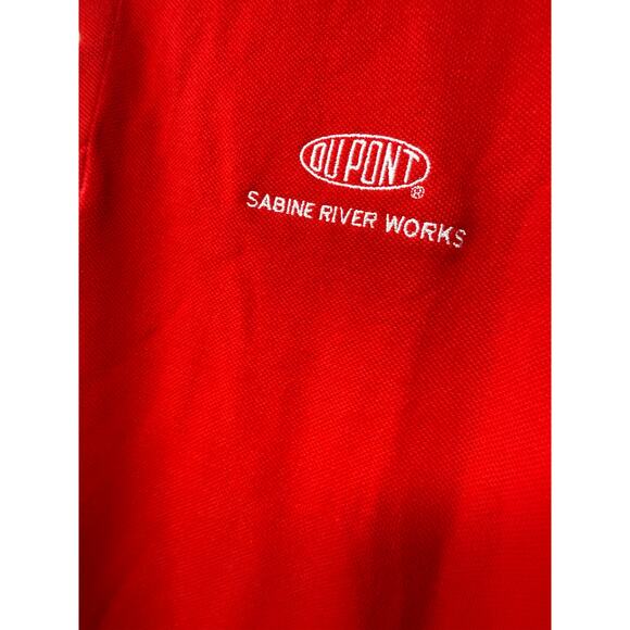 Dupont Sabine River Works Gift Uniform Red Polo Shirt Top Embroidered Size XL - Picture 5 of 7